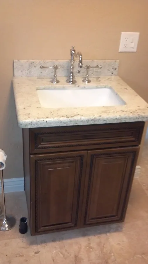 Finished bathroom vanity for Gas Leak Detection in Key Largo